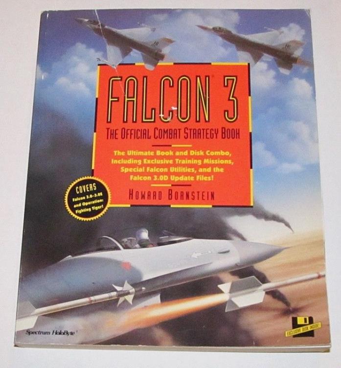 FALCON 3 The Official Combat Strategy Book with Disk by Howard Bernstein 1993