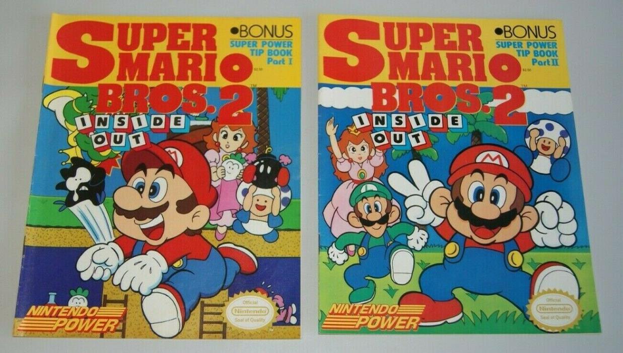 Nintendo Power Super Mario Brow 2 Inside Out Parts 1 and 2 - MINT Condition!