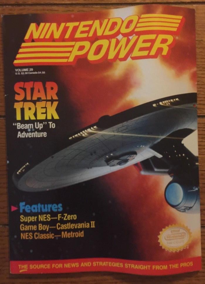 Nintendo Power Star Trek Volume 29 Oct 1991 Complete W/Poster