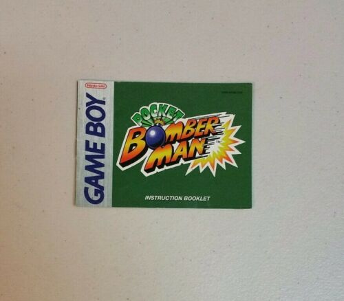 Pocket Bomber Man (Game Boy) Instruction Manual ONLY - FAST SHIPPING!