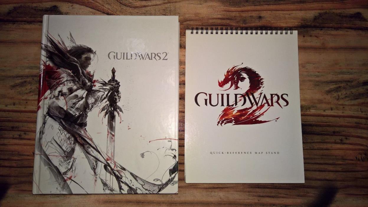 Guild Wars 2 Limited Edition Hardcover Strategy Guide and map stand FREESHIPPING