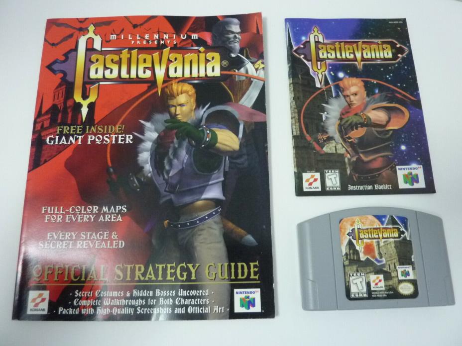 Castlevania (Nintendo 64, N64) & Official Strategy Guide + Manual Booklet