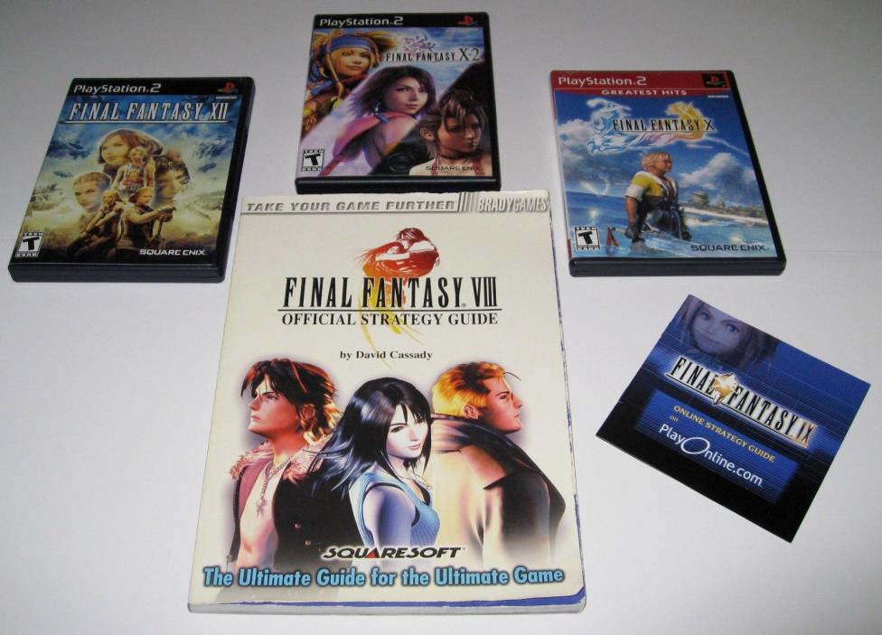 Final Fantasy VIII Strategy Guide plus 3 Sony Playstation 2 Final Fantasy Games