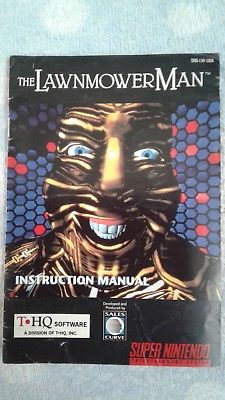 Vintage SNES The Lawnmower Man Manual (Nintendo SNES, 1991) Nice Used Condition!