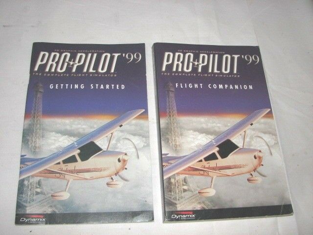 2 BOOKS Pro Pilot '99 Simulator Flight Companion & Getting Started 1998 1999