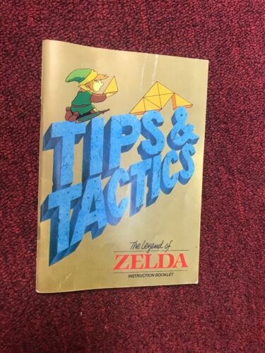 The Legend of Zelda Nintendo, NES Tips & Tactics Instruction Book w/attached Map