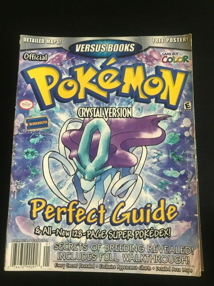 Official POKEMON Crystal Versus Strategy Guide Book Nintendo Game Boy Color GBC