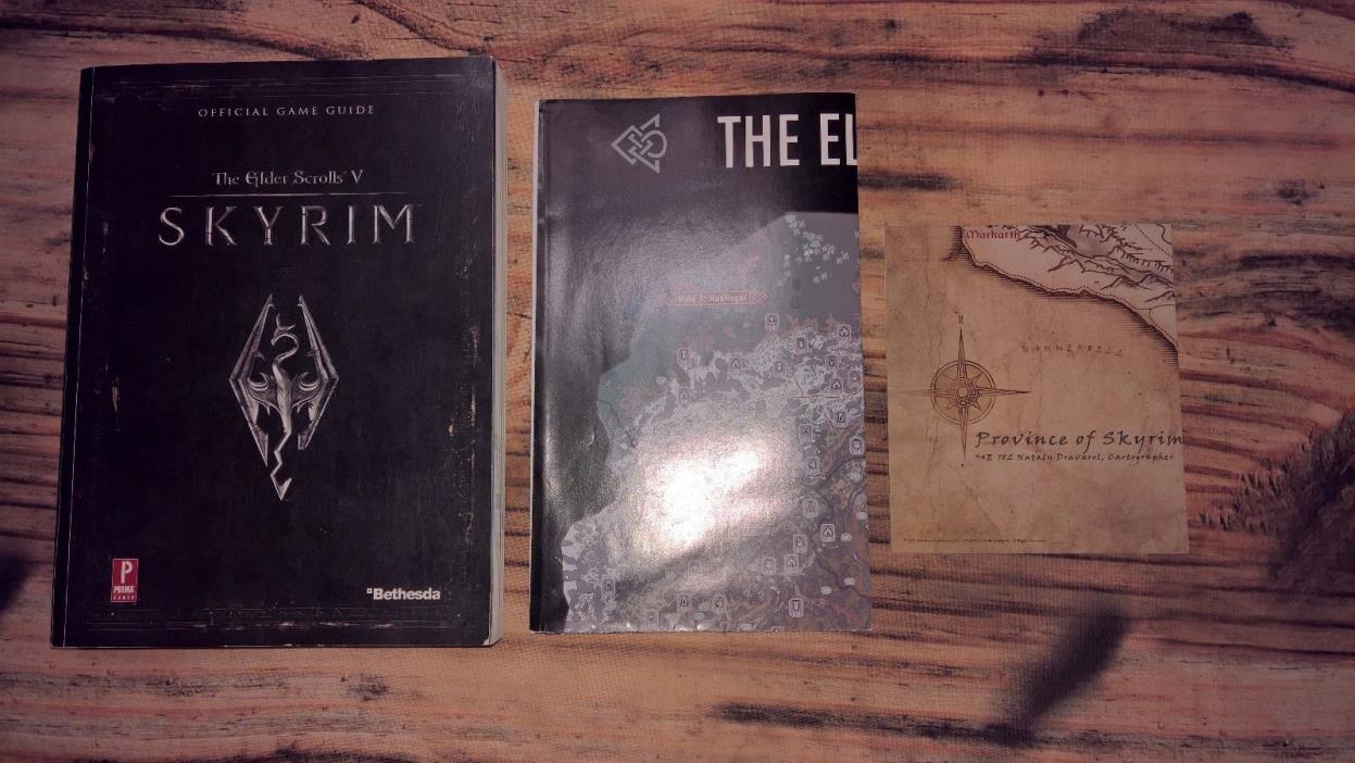 The Elder Scrolls Skyrim Official Strategy Guide and 2 Maps FREE SHIPPING