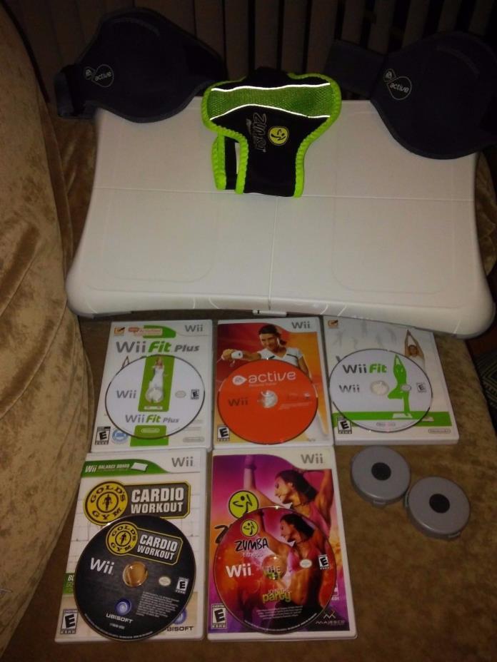 Wii fit board, games, bands and Zumba belt w/game. GREAT CONDITION!
