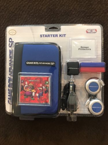 Nintendo Gameboy Advance SP Starter Kit Switch 'N Carry brand new sealed Blue