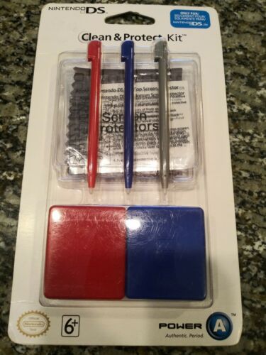 Nintendo DS Lite Clean And Protect Kit Red & Blue NEw