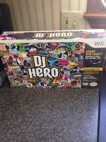 Brand New / Sealed Wii DJ Hero Turntable Controller & Game Bundle Kit  /  Wii