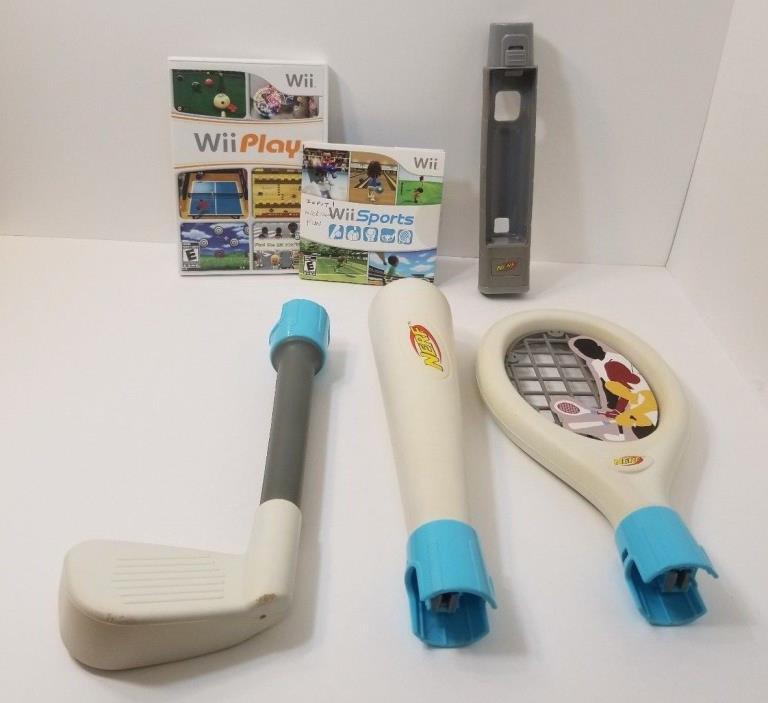 Nintendo Wii Sports Play Bundle Games and Nerf Accessories