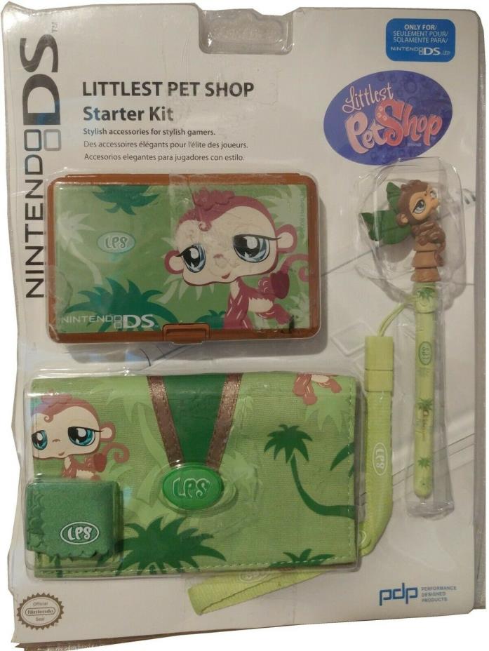 Official Nintendo DS Starter Kit Littlest Pet Shop Game Case Stylus Monkey Cover