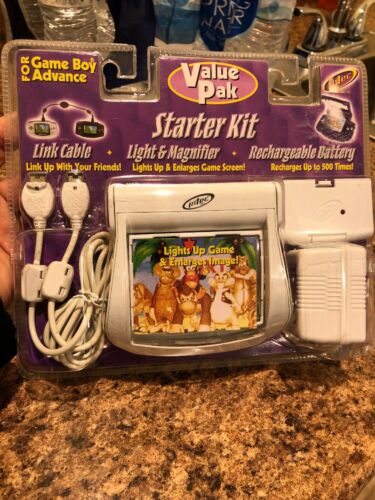 Gameboy Advance Starter Kit Intec- Link Cable- Light Magnifier- Recharge Battery