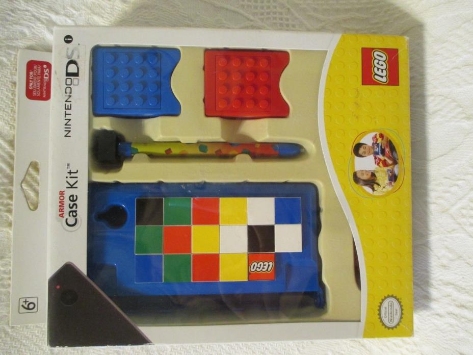 NIP Blue Nintendo DSi Lego Armor Case Kit 2 Brick Game Case Tile System Case