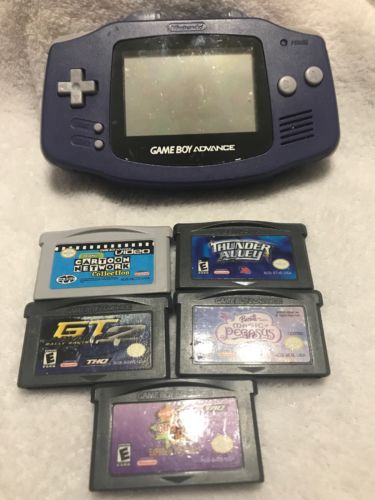 Nintendo Game Boy Advance ( Purple) With 5 Games Free Shipping Great Condition
