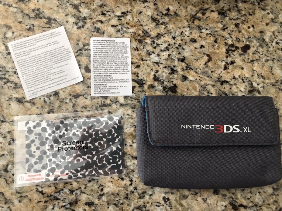New! NINTENDO 3DS / 3 DS XL Gray CASE + SCREEN PROTECTORS + STICKERS