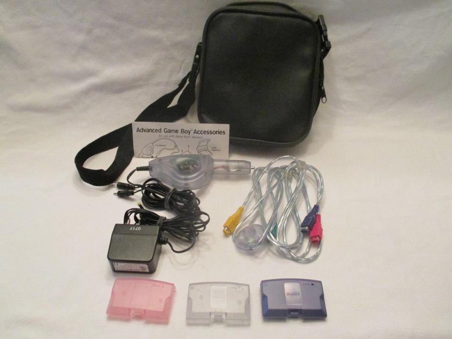 Nintendo Game Boy Advance Accessories Bundle Charger 4 Link Cable Adapter Case