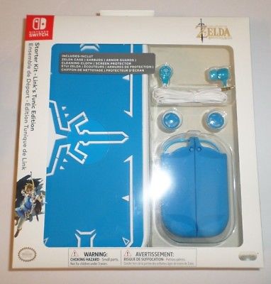 NEW Nintendo Switch Starter Kit Legend of Zelda Links Tunic Edition Case Earbuds