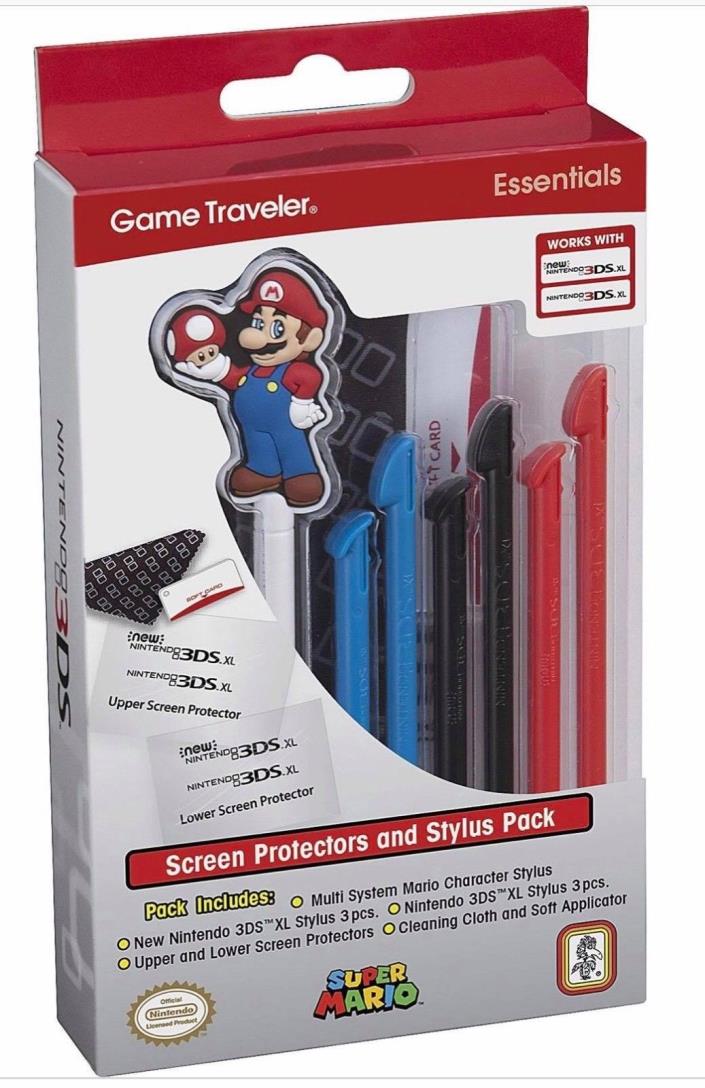 NINTENDO 3DS Stylus GAME TRAVELER ESSENTIALS Screen Protectors and Stylus Pack