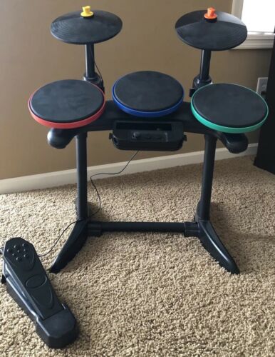 Wii Rock Band Bundle Drums, Guitar, Pedal, Sticks, Lego Rock Band & Band Hero.