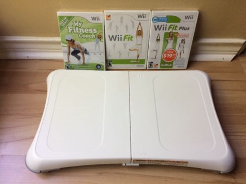 Nintendo Wii Balance Board and Wii Fit Plus Finess Coach Lot 3 Games TESTED