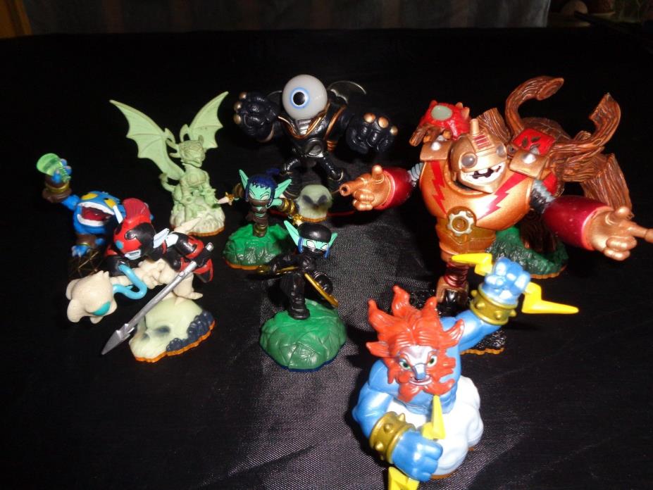 Lot of 9 Skylanders Activision Figures 2012 (8) & 2013 (1) Eye-Brawl, Tree, etc.