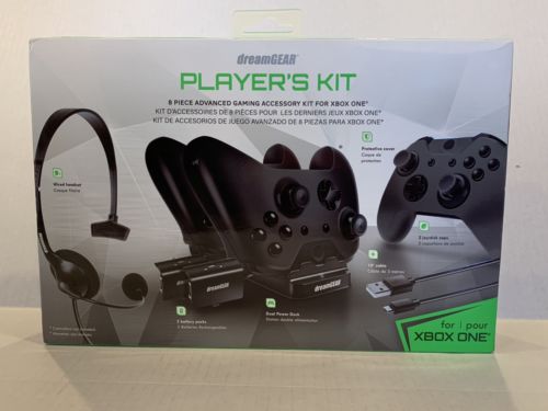 dreamGEAR Player's Starter Kit for Xbox One Headset Chargers Batteries USB Cable