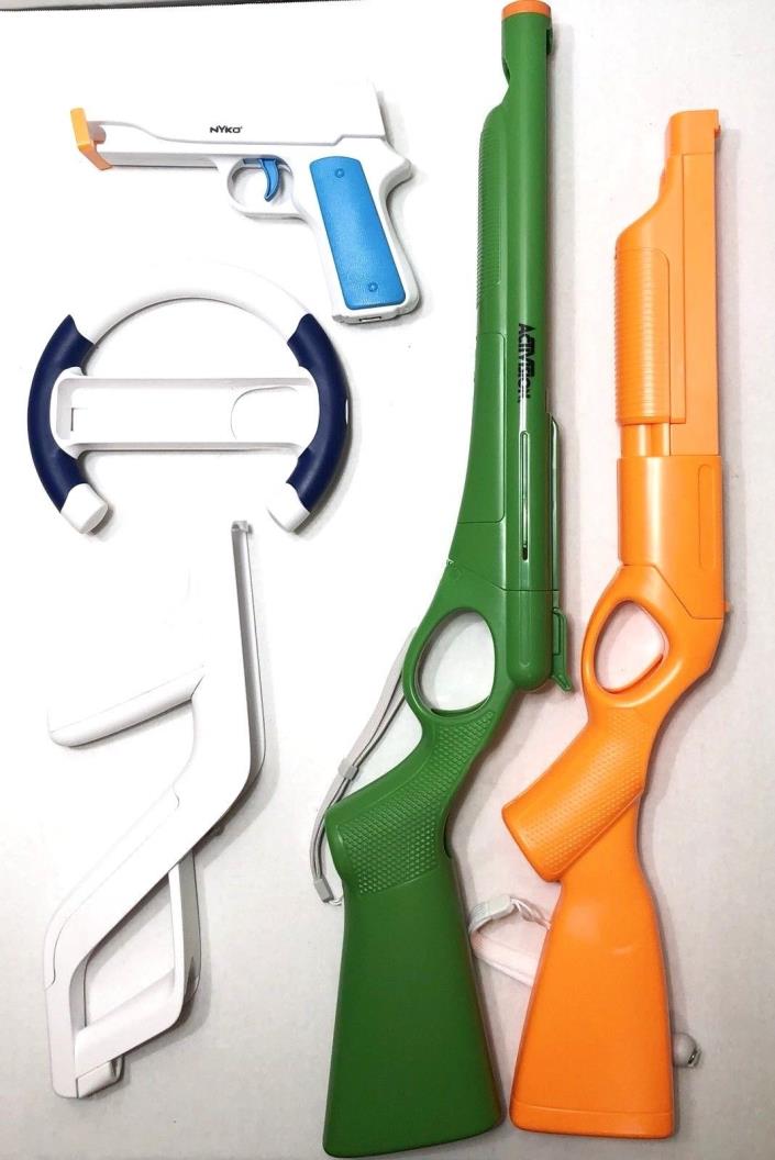 Wii Shooter Game Accessory Pack Bundle (White,Green, Orange) for Nintendo Wii