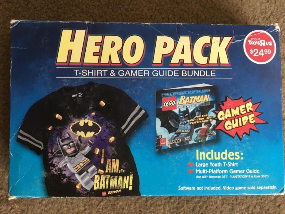 Lego Batman Hero Pack T-Shirt and Guide Bundle [Toys'R'Us Exclusive] - NIB