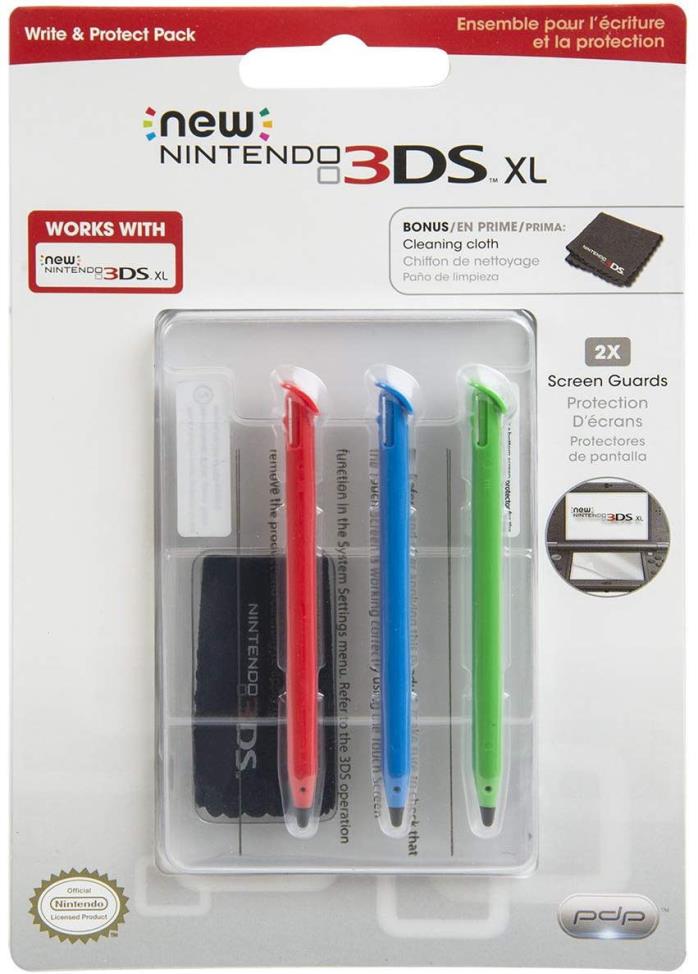 NEW PDP Nintendo 3DS XL Write & Protect Pack - Stylus and Screen Guards