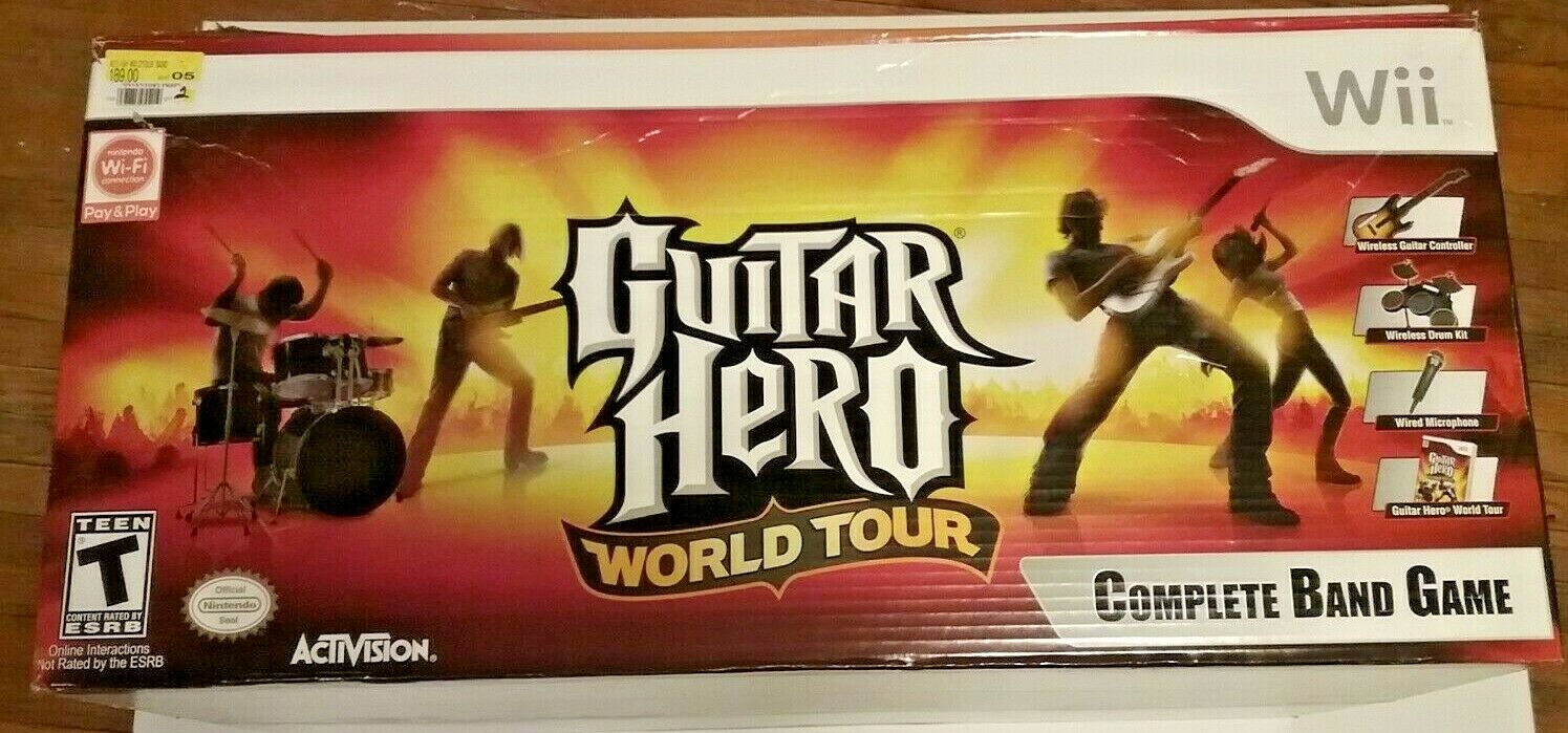 Nintendo Wii Guitar Hero Guitar Complete Band World Tour Game  See Description