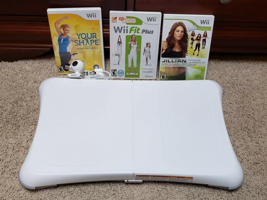 Nintendo Wii Balance Board RVL-021 Wii Fit Plus Your Shape Jillian Exercise DVD