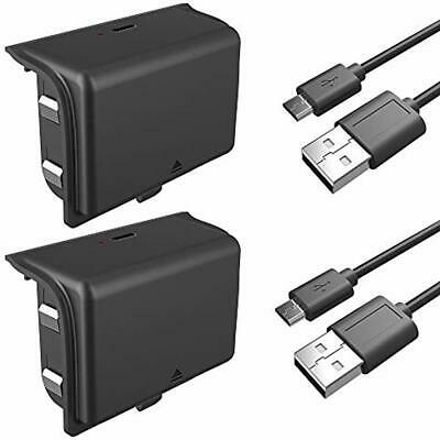 Xbox One Controller Battery Pack x2 1600mAh Rechargeable 2x 10Ft Charging Cord