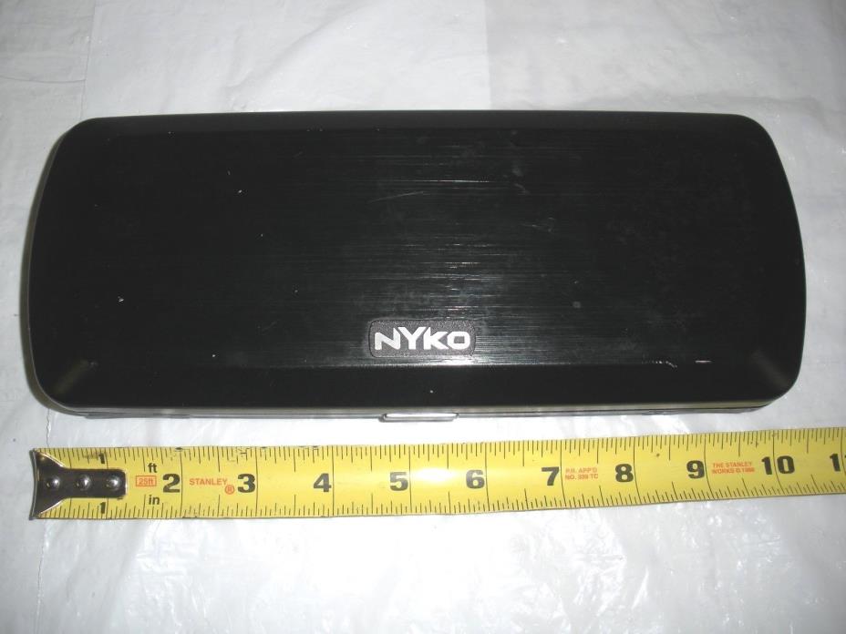 USED SONY PSP Nyko Black Aluminum Case- BUILT IN SPEAKERS- Scuffed Scratched