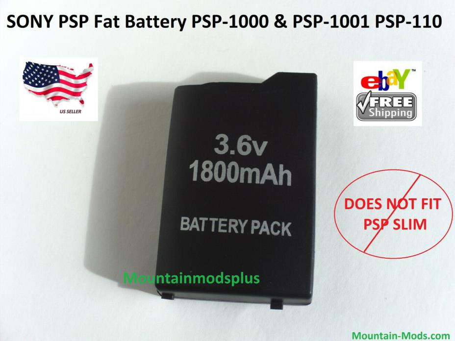 Rechargeable Replacement Battery 1800mAh Fits Sony FAT PSP-110 PSP-1001 PSP 1000