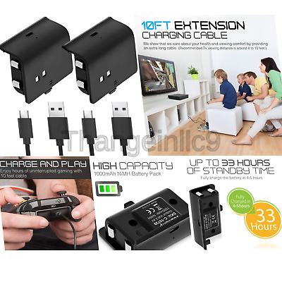 Fosmon Xbox One Controller 1000mAh Play and Charge Rechargeable Battery Pack ...