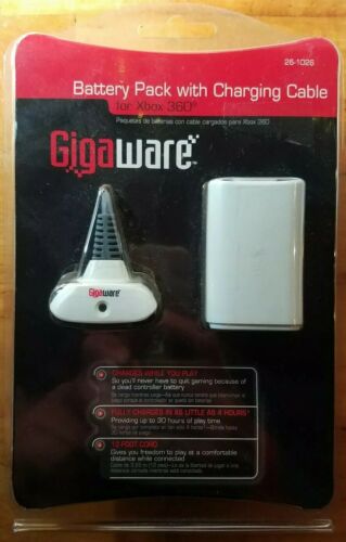 New GigaWare Battery Pack with Charging Cable for Xbox 360 Controller