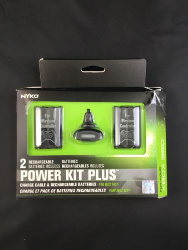 Nyko Microsoft XBOX 360 Power Kit Plus 2 Rechargeable Batteries + Charge Cable