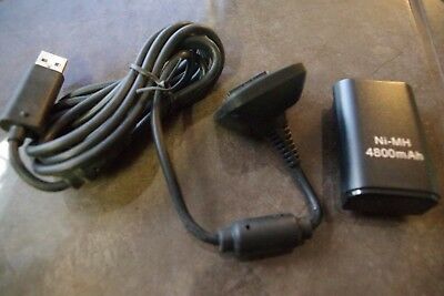 XBOX 360 Controller Battery and Charger Set (Black) *New / Canadian Seller