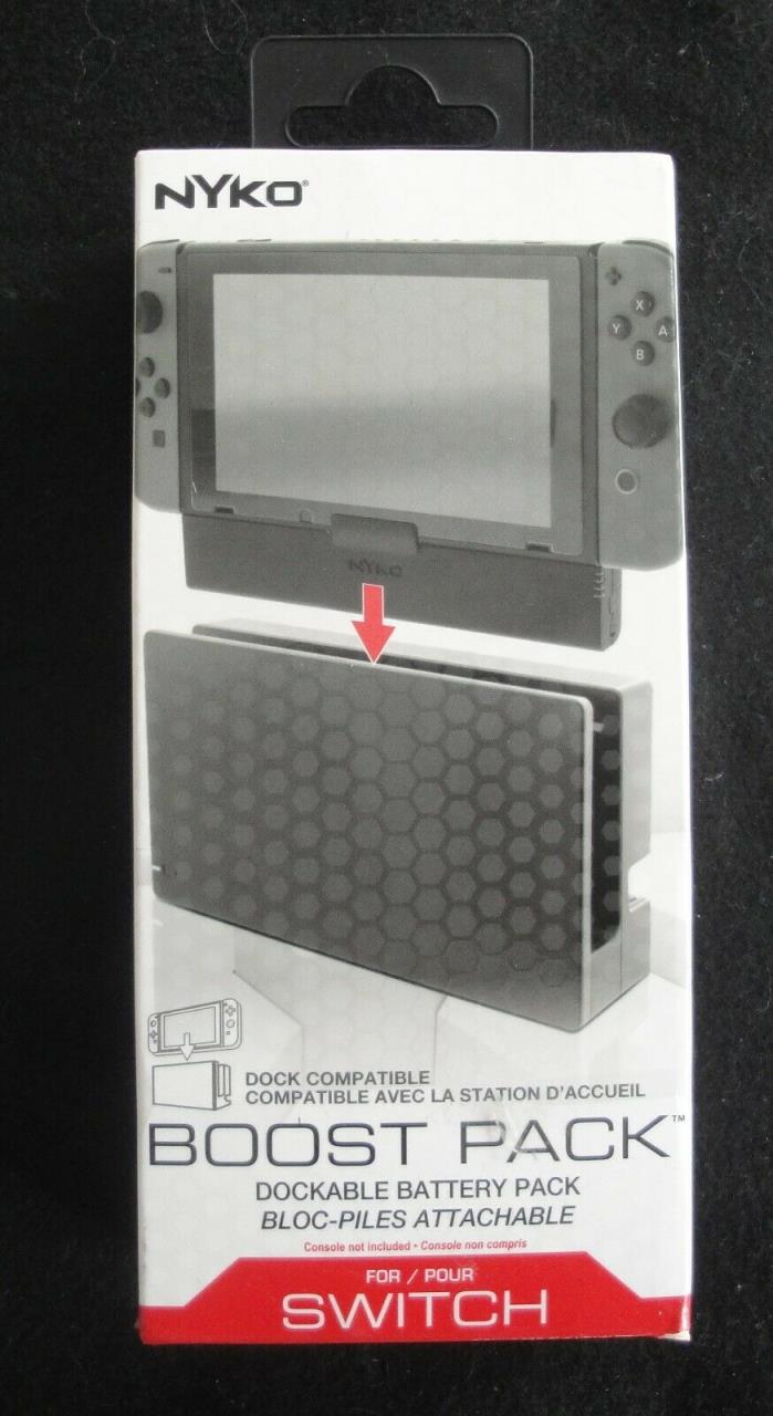 NINTENDO SWITCH BOOST PACK NYKO DOCKABLE PORTABLE BATTERY PACK #87224-M27 (B38)