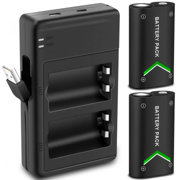 Upgraded Version Xbox One Battery Pack 2 x 2200mAh Rechargeable for One/Xbox S/X