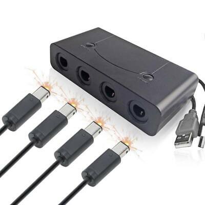 4 Ports Black GameCube Controller Converter Adapter Accessory for Wii/Pc/Switch