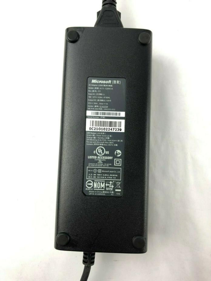 OEM Microsoft Xbox 360 E Power Supply 12V 9.6A A11-120N1A - Free Shipp!