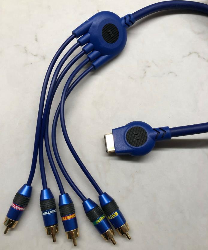 Monster 10' Gold Plated Component Cable for PS2 / Playstation 2 - FAST SHIPPING!