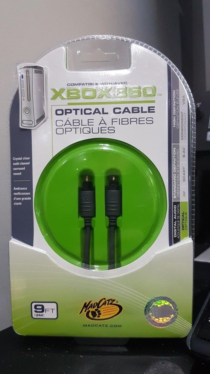 MadCatz 9FT Optical Cable XB360, New, Factory Sealed