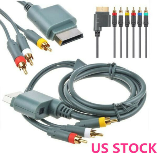 New HD TV Component Composite Audio Video AV Cable Cord for Microsoft Xbox 360