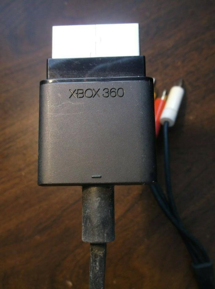 Genuine Microsoft OEM Composite AV Audio Video RCA Cable For Xbox 360 black