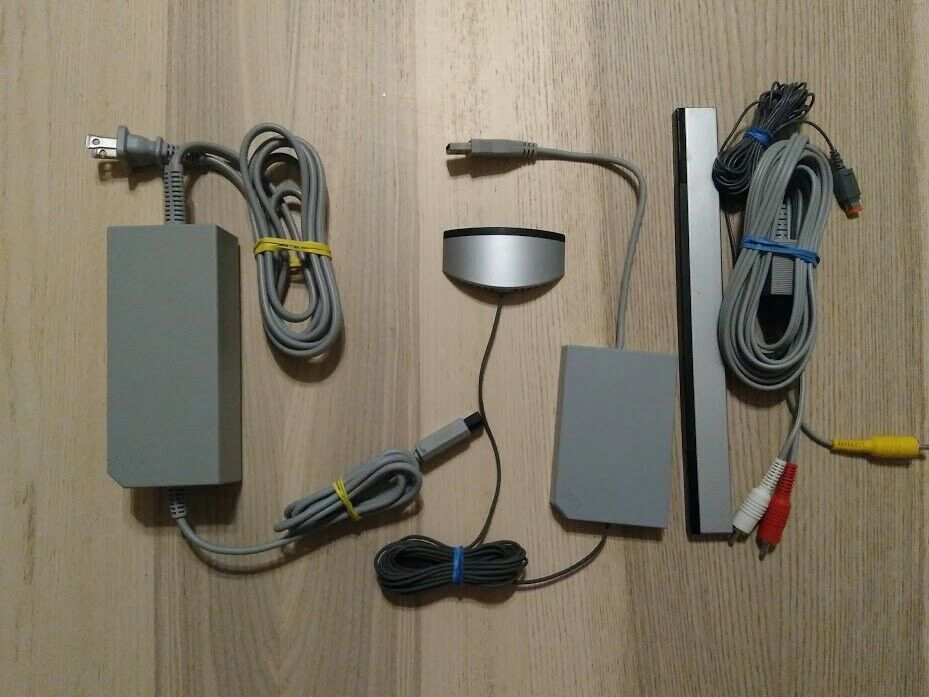 Genuine Nintendo Wii Power Supply AC Adapter, AV Cable, Sensor Bar, and WiiSpeak